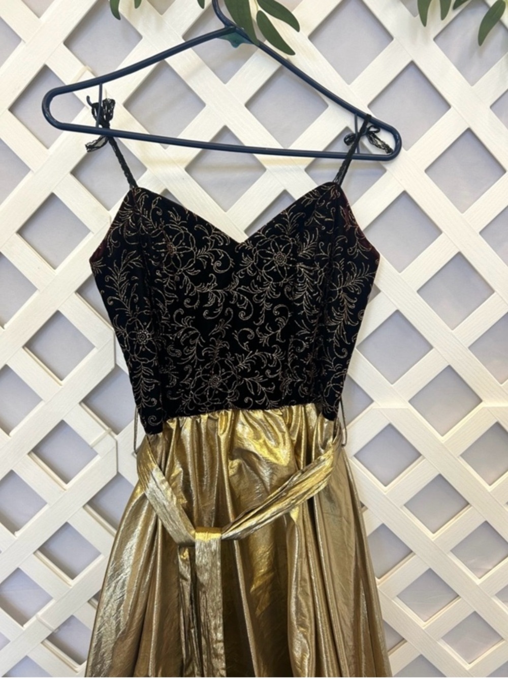 Vintage Betsy & Adam Gold Formal Dress Beaded Corset Metallic Skirt Size 6 - Picture 3 of 10